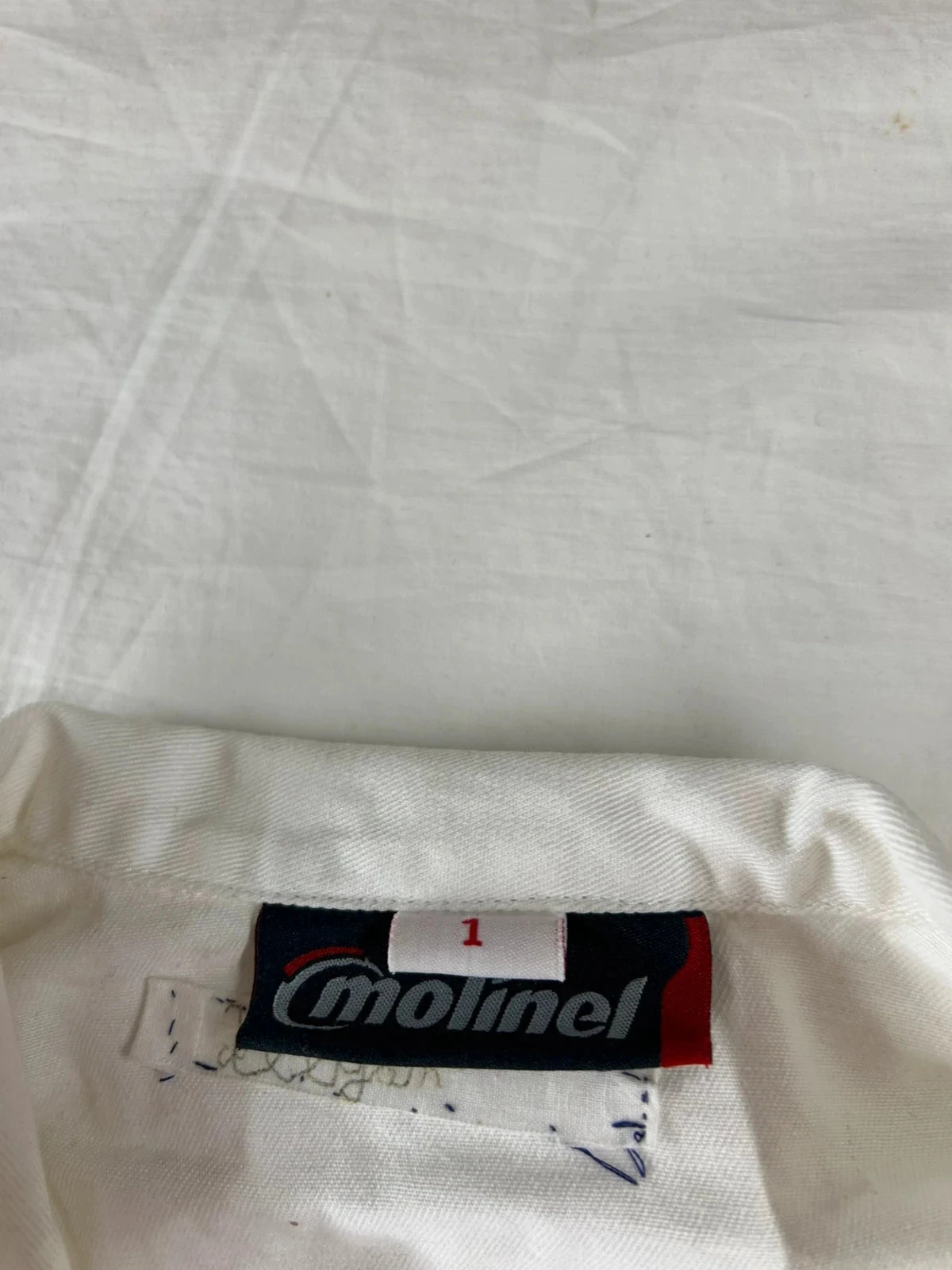 Vintage white apron shirt molinel – photo 6